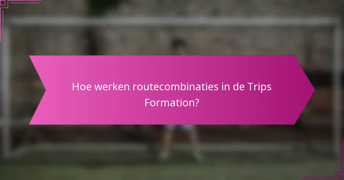 Hoe werken routecombinaties in de Trips Formation?