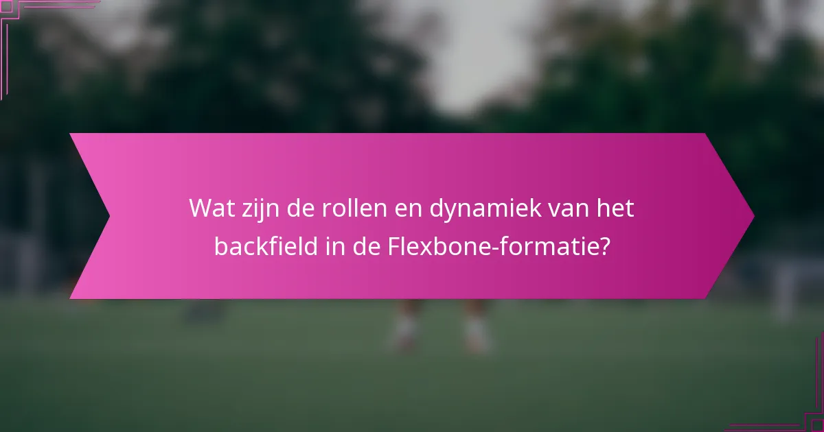 Wat zijn de rollen en dynamiek van het backfield in de Flexbone-formatie?